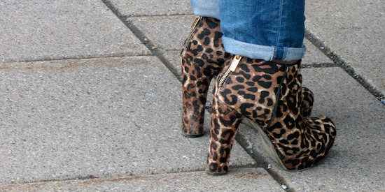 High Heeled Leopard Print Boots